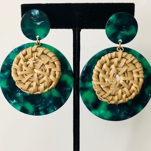 Tortoise Shell Rattan Earrings